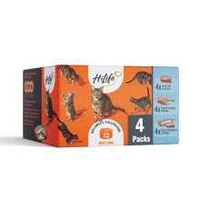 HiLife Adult Wet Cat Food Tins, Mixed Tuna Recipes in Sauce, Complete Tinned Cat Food, 100% Natural & Grain Free, Tuna Loin / with Sardine / with