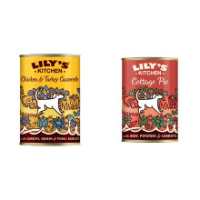 Lily's Kitchen Chicken & Turkey Casserole and Cottage Pie - Adult Wet Dog Food (6 x 2 Tins x 400 g)