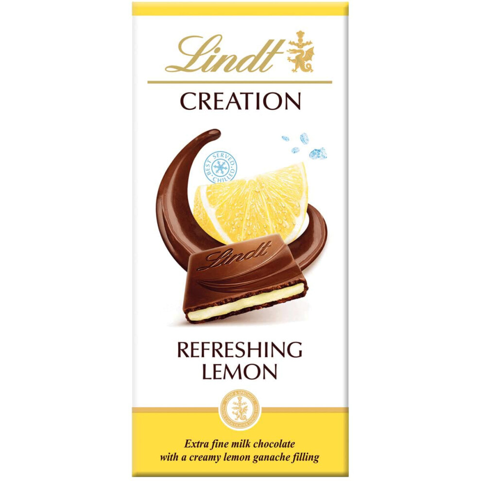 Lindt Creation Refreshing Lemon Milk Chocolate Bar 150 G (Pack Of 14)