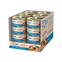 Wellness CORE Signature Selects 24 x 79g, Flaked Skipjack Tuna & Shrimps ? Wet Cat Food, Delicious Flakes in Broth, Grain-Free, Natural,