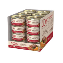 Wellness CORE Signature Selects 24 x 79g, Chunky Beef & Chicken ? Wet Cat Food, Tender Chunks in Sauce, Grain-Free, Natural, Hypoallergenic,