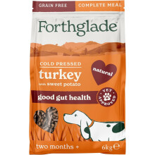 Forthglade Dry Dog Food, Cold Pressed (6kg), Hypoallergenic and Grain Free Dog Food, Turkey & Vegetables, Natural Puppy, Adult and Senior Meal, Vet