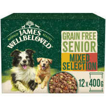 James Wellbeloved Senior Grain Free in Loaf 12 Cans, Hypoallergenic Wet Dog Food, Pack of 1 (12 x 400 g)