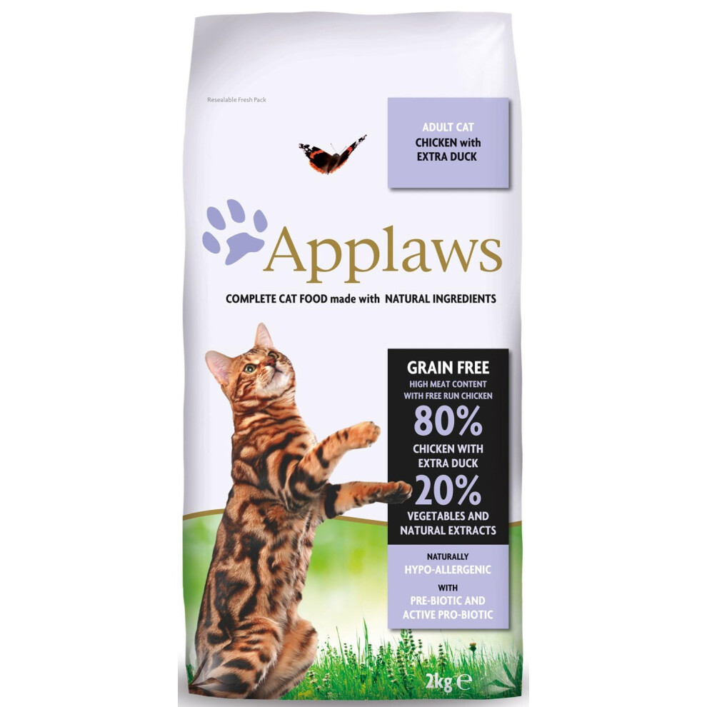 Applaws Complete And Free Dry Cat Food 400G, Adult Chicken With Extra Duck (400G Bag) (Pack Of 6) Grain