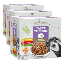 Applaws Natural Wet Dog Food Tin, Grain Free Meat Selection with Vegetables in Jelly 156g (8 x 156g Tins) (Pack of 3)