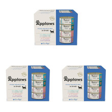 Applaws Natural Wet Cat Food, Multipack Fish Selection in Broth 70 g Tin (Pack of 36)