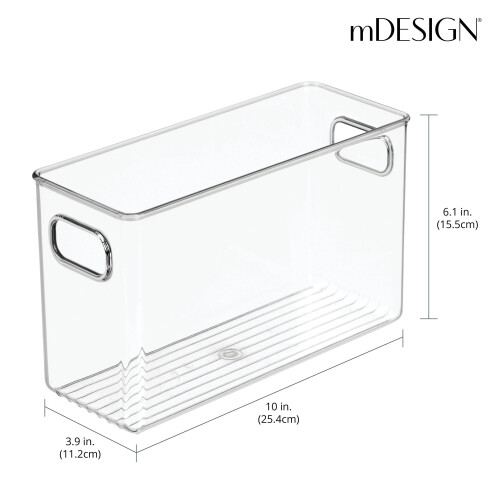 BPA-Free Recycled Plastic Organizer Bin, Space-Maximizing Design with Versatile Storage Options, Stackable Storage Bin Clear Plastic Construction for 2