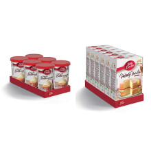 Betty Crocker Vanilla Buttercream Style Icing 400g (Pack of 6) & Velvety Vanilla Cake Mix 425g (Pack of 6)