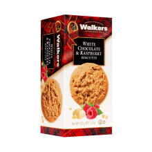 Walker's Shortbread White Chocolate & Raspberry Biscuits ? Scottish Recipe, 150?g (Pack of 12)