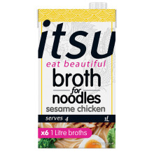 itsu Sesame Chicken Broth For Noodles 1L | Ready-to-Use | Asian-Inspired | Pack of 6