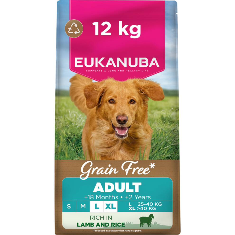 Eukanuba Free Lamb - Complete Dry Dog Food - For Adult Large & Giant Breed Dogs 12Kg Grain