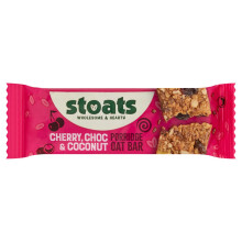 Stoats Cherry, Chocolate & Coconut Porridge Oat Bars ? Baked with Scottish Oats, Individually Wrapped, Great for Breakfast or a Quick Snack ? Pack of