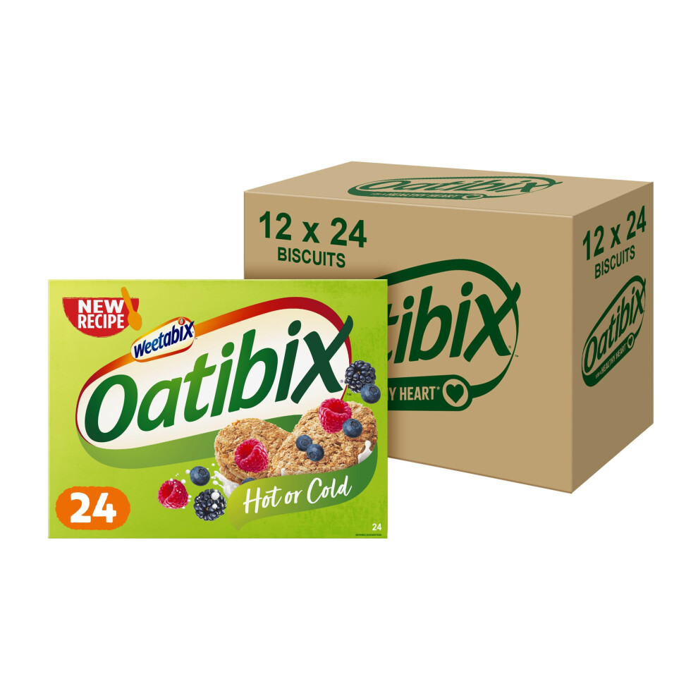 Weetabix Oatibix Pack Of 12 X 24 Biscuits ? 100 Percent Wholegrain Oats ? Beta-Glucans For Healthy Cholesterol ? Low Sugar & High Fibre ? Protein To Support