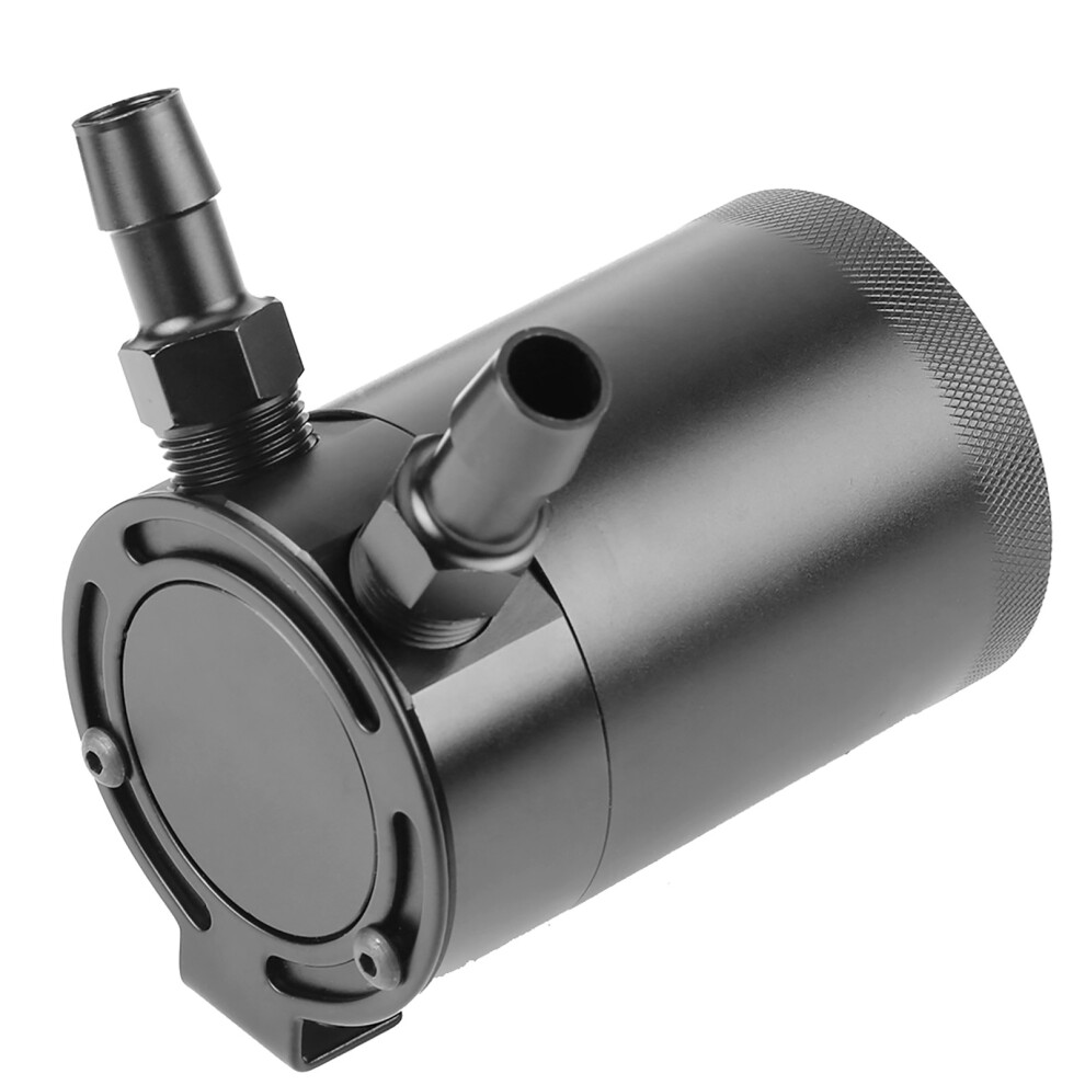 Universal Aluminum Alloy Baffled Oil Catch Can 2ÂPort 500G Black 9441393198645