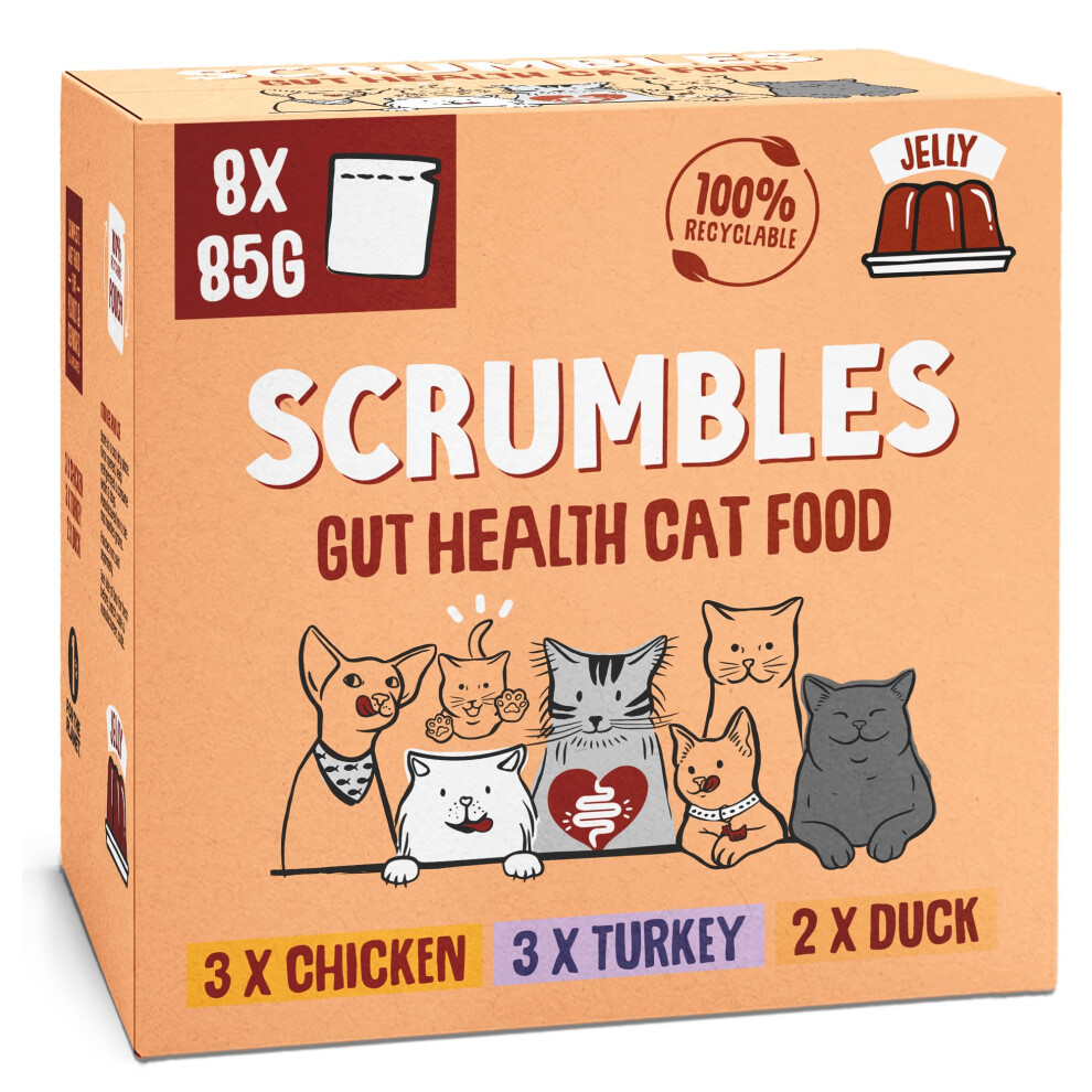 Scrumbles Free Wet Cat Jelly Meat Selection 32X85g Grain