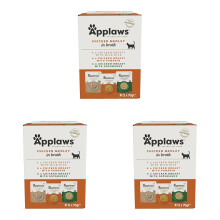 Applaws 100% Natural Wet Cat Food, Pouch Multipack Chicken Selection in Broth 70g, (12 x 70 g Pouches) (Pack of 3)