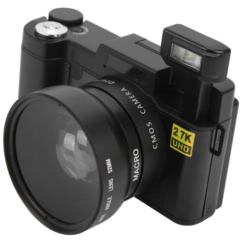 Built-In Flash Webcam Function4K Digital Camera Flip Screen Camera Digital Zoom Compact Travel Camera Vlogging Camera Portable Camera Autofocus 1
