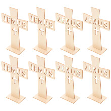 20pcs Wooden Standing Cross Jesus Crucifix Decor for Home Church