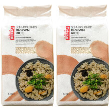 Yutaka Semi-Polished Brown Rice 5kg (Pack of 2) | Nutty Wholegrain Originario Rice | Ideal for Sushi, Stir-Fries & Salads | High Fibre, Naturally