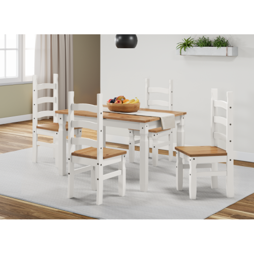 Mercers Furniture Corona White Small Extending Dining Table & 4 Chairs