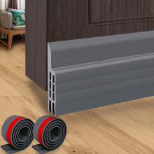 yao96266 2PCS 1M Door Draft Excluder Strip, Self Adhesive Draft Excluder Tape Door Draught Seal For Door Soundproofing And Insulation (Gray)