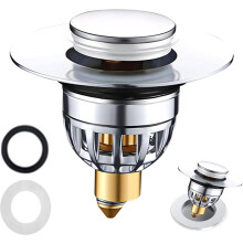 yao96266 Sink Plug,Universal Bathroom Pop Up Wash Basin Plug Replacement Stainless Steel Strainer,Drain Stoppers,For Bathroom,Wash Basin 34MM-42MM