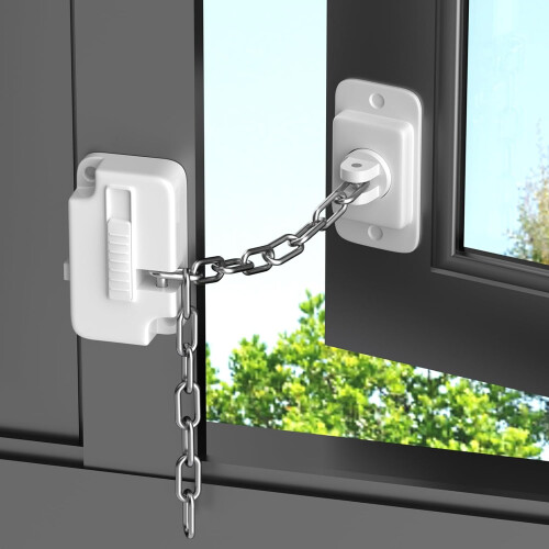 yao96266 2PCS Window Locks, Window Safety Locks , Window Restrictor Safety Locks , Self Adhesive, Adjustable Window Lock No Drilling