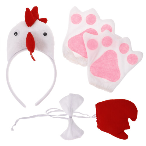 3Sets Tier-Cosplay Hühner-Haarband Mit , Bunt Und Bequem 2