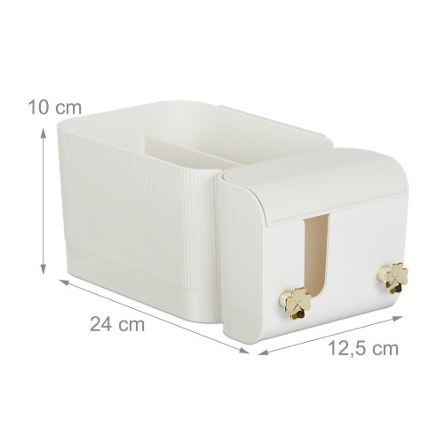 White Adhesive Bathroom Cosmetics Organizer, 4 Compartments 2