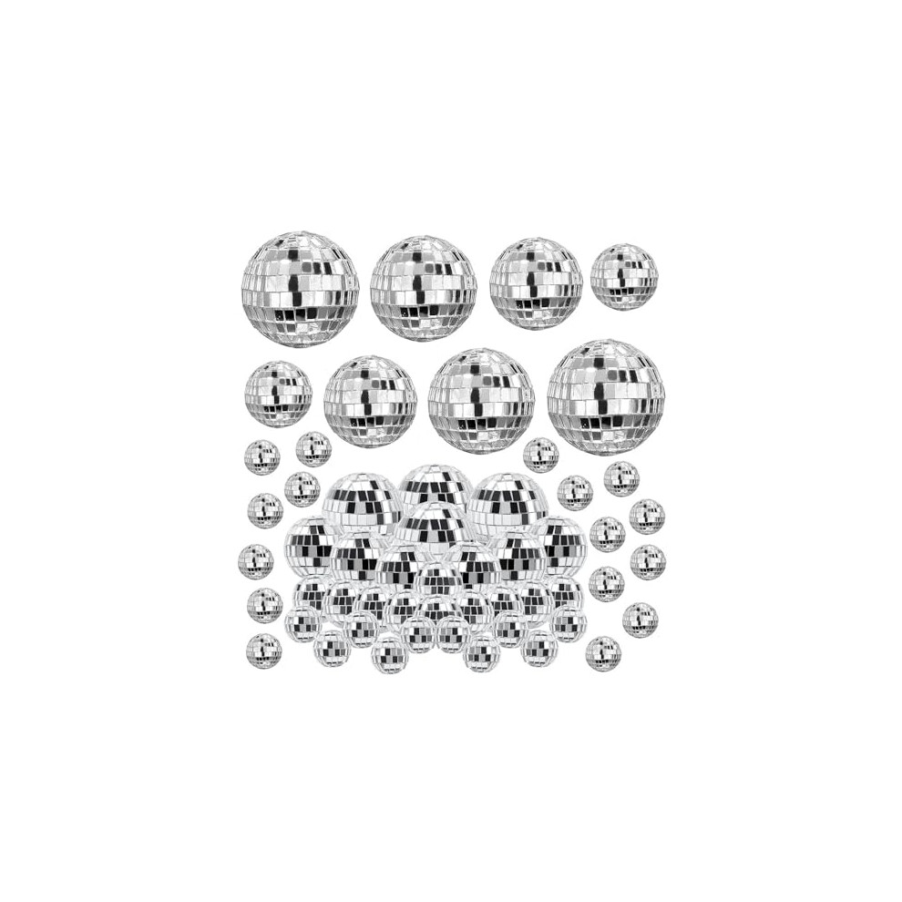 Wanfoou Disco Balls Set, 54 Pieces Shiny Disco Ball Small, Disco Ball Cake Toppers, Mini Disco Ball Decoration, Decorative Disco Ball For Cake Decoration, Ba