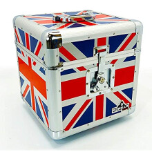 Gorilla 12" LP Vinyl Record Storage Box Flight Carry Case Holds 100pcs Union Jack