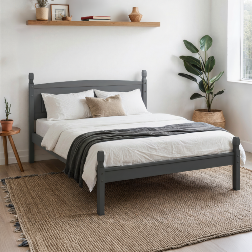 Mercers Furniture Corona Charcoal 4'6" Low End Double Bed Frame
