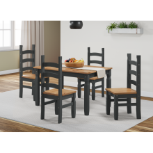 Corona Charcoal 4'0" Dining Table & 4 Chairs