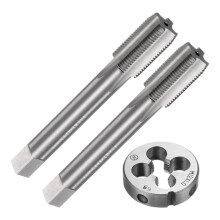 3-Teiliges Gewindebohrer- und Schneideisen-Set, Metrische M12 X 1 Gewindebohrer und Runde Schneideisen, Gewindebohrer- und Schneideisen-Set für