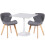 Charles Jacobs (Grey Fabric Chairs) Charles Jacobs White Square Ceramic Dining Table & 2 Diamond Chairs Dining Set Seat Dinner Kitchen 1