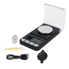 Balance à Bijoux Numérique de Haute Précision 100 G/0,001 G, Balance de Poche, Rechargement, avec Pesée D'Étalonnage de 50 G