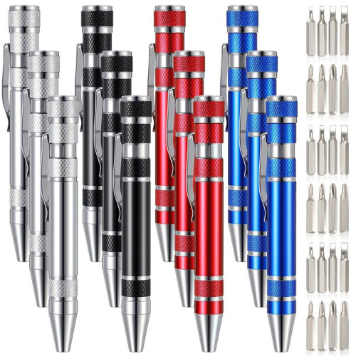 12 Pieces Pen Screwdriver Gifts Multitool Handy Tool Eight in One Magnetic Pocket Screwdriver Multi Precision Function