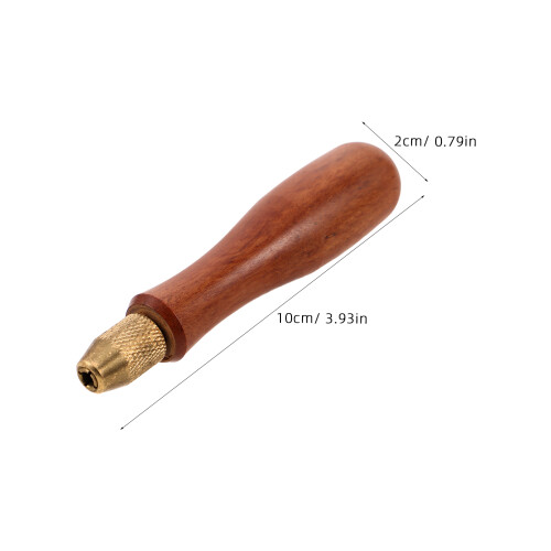 Wooden Hand File Handle with Brass Chuck for Secure File Grip 2