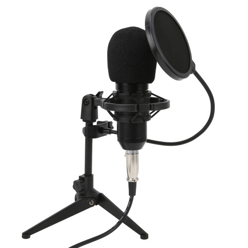 Microfone USB de construção durável e flexível, som nítido e sem interferências, suporte com braço articulado tipo tesoura, microfone 2