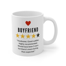 Funny Boyfriend Mug,4 Star Rating, Humorous Gift for Boyfriend
