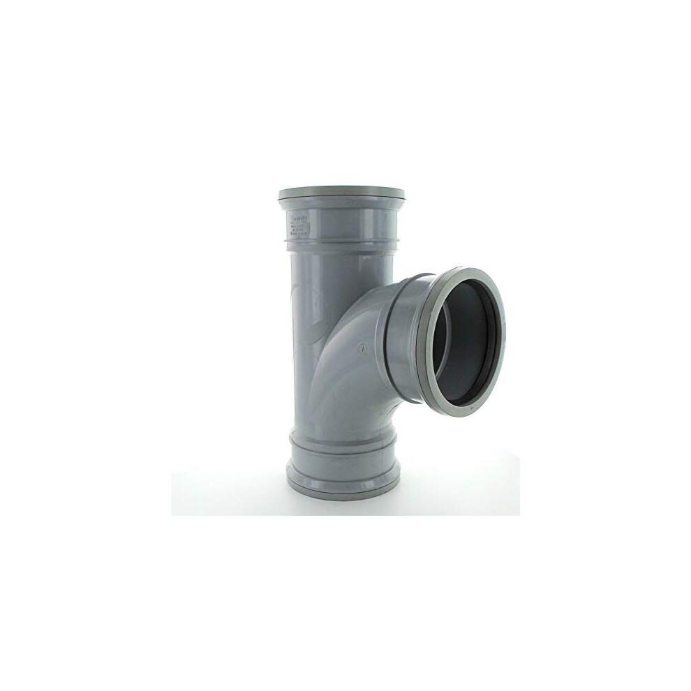 Hunter Soil 110Mm 87.5 Deg Branch Equal Triple Socket Various Colours S672 (Grey) 5013811909412