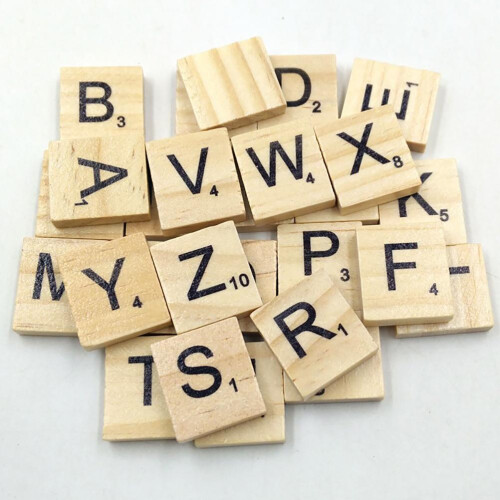 Φυσικά ξύλινα πλακάκια Scrabble για την προσχολική ηλικία εκπαίδευσης, υψηλής 2