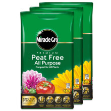 Tigerbox 3 x 10 Litre Miracle Gro Peat Free All Purpose Compost for All Plants