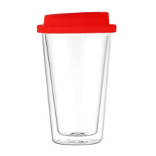 Rivoluzione Rossa: Tazze in vetro con coperchio in silicone senza BPA, tazze da viaggio in vetro isolate che mantengono le bevande fresche e