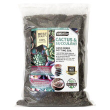 UKGROW 10L Premium Cactus & Succulent Soil ? Large Transparent, Heat-Sealed Bag ? Hand-Mixed, Peat-Free Blend for Optimal Plant Health