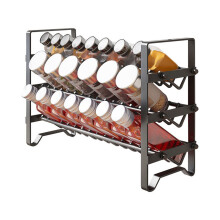 Efficient Multi-Tier Spice Organizer, Durable Metal Construction for Longevity, Inclined Design for Easy Access and Elegant Display