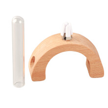 Flower Vase Holder with Essential Oil Diffuser, Retro Wooden Stand Car Vent Clip Vase for Interior Car Decor, 2pcs Glass Tube for Most Car Models