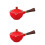 2Pcs Red Ceramic Tea Kettle Household Use Long Handle Filter Teapot 5