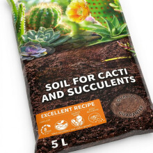 Cactus & Succulent Potting Soil, Well-Draining Mix for Indoor, Balcony & Patio Plants, 5L