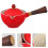 2Pcs Red Ceramic Tea Kettle Household Use Long Handle Filter Teapot 7